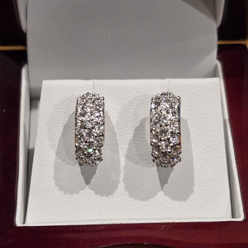 Rhinstone Hoop Earrings